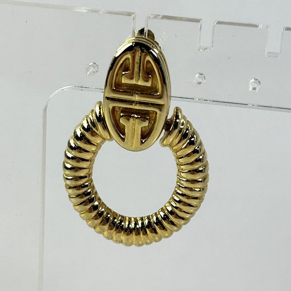 Givenchy Susan Caplan Gold Doos Knocker Clip on Earrings - Picture 4 of 9